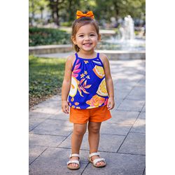 Conj Fem Reg Azullar Kyly Azul - 25927320011 - Lele Tete Moda Infantil