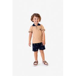Conj Masc Polo Bege Tileesul Bege - 25927800009 - Lele Tete Moda Infantil