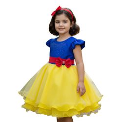 Vestido Branca De Neve Infantil Temático Princesa ... - Lele Infantil