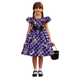 Vestido Infantil Juvenil Roxo Fantasia Halloween F... - Lele Infantil