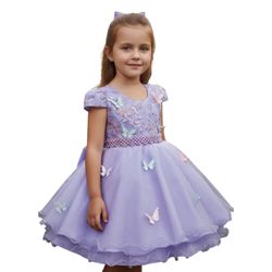 Vestido De Festa Lilás Luxo Jardim Encantado Borbo... - Lele Infantil