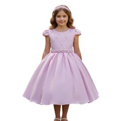 Vestido Juvenil Menina Rosa Bebe Festa Casamento C... - Lele Infantil