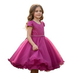 Vestido Infantil Princesa Pink Pérola Festa Luxo S... - Lele Infantil