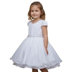 Vestido Infantil Princesa Branco Pérola Festa Luxo... - Lele Infantil
