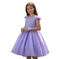 Vestido Curto Lilás Princesa Rapunzel Sofia Lilás ... - Lele Infantil