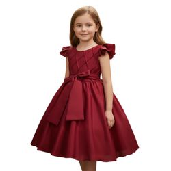 Vestido Infantil Marsala Formatura Festas Manga Co... - Lele Infantil