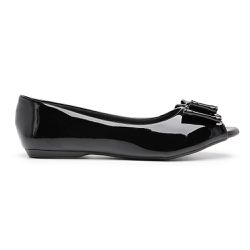 Sapatilha Esmeralda Peep Toe Laço Verniz - 53113 P... - LeRUCHEL