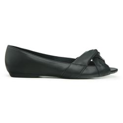 Sapatilha Camila PeepToe Transpassada - 53270 Pret - LeRUCHEL