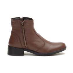 Bota Renata Cano Baixo Couro Chocolate - BT810 Cho... - LeRUCHEL