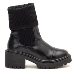 Bota Coturno Feminino Cano Alto Meia Salto Médio P... - LeRUCHEL