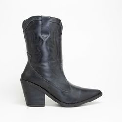 Bota Adele Texana Bordada em Couro Preta - TX2008 ... - LeRUCHEL
