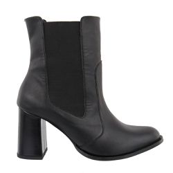 Bota Feminina Cano Curto Elástico Lateral Salto Gr... - LeRUCHEL