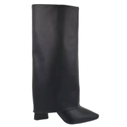 Bota Capa Cano Alto com Bico Fino Preto - 23017 Pr... - LeRUCHEL