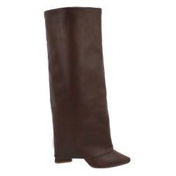 Bota Capa Cano Alto com Bico Fino Marrom - 23017 ... - LeRUCHEL