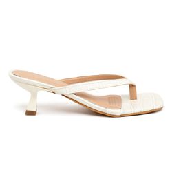 Tamanco Feminino Flip-flop Débora Quadrado Salto B... - LeRUCHEL