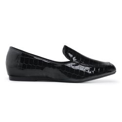 Mocassim Laura Croco Verniz - 58340 Croco Preto - LeRUCHEL