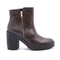 Bota Coturno Beatrice em Couro - LR100 Couro Café - LeRUCHEL