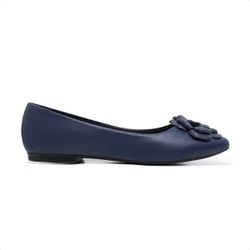 Sapatilha Maitê Bico Fino Flor Marinho - 59073 Mar... - LeRUCHEL
