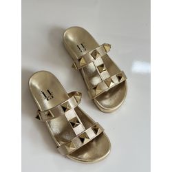 Rasteira Birken Aisha Dourado - 0121 - LETICIA FERREIRA SHOES 