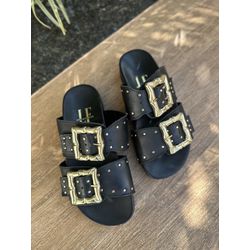 Rasteira Birken Domi Preto - 0142 - LETICIA FERREIRA SHOES 