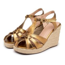 Anabela Aurora Bronze - 0190 - LETICIA FERREIRA SHOES 