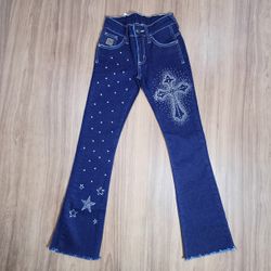 Calça Jeans Infantil Feminina American Country com... - LETÍCIA COUNTRY IMPORT'S