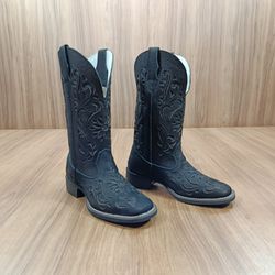 Bota Big Bull Feminina Texana Fossil bufa/Preto 90... - LETÍCIA COUNTRY IMPORT'S