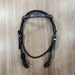  Cabeçada Testeira de Couro com Afogador Sport Equine