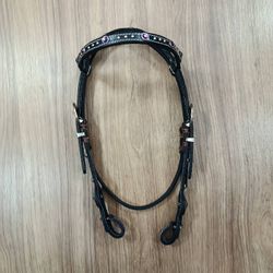  Cabeçada Testeira de Couro com Afogador Sport Equine