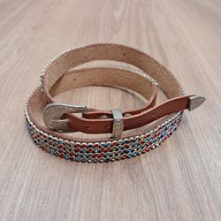 Bandinha Para Chapéu em Couro Com Strass 7366 - 73... - LETÍCIA COUNTRY IMPORT'S