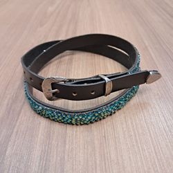 Bandinha Para Chapéu em Couro Com Strass 7370 - 73... - LETÍCIA COUNTRY IMPORT'S