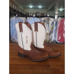  Bota Moiadeiros Feminina Texana Branca Havana 728... - LETÍCIA COUNTRY IMPORT'S