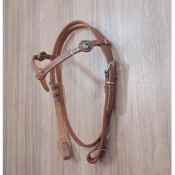  Cabeçada Testeira de Couro com Afogador Sport Equine