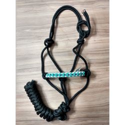 Cabresto com Missanga para Cavalo Nylon Preto 7 nó... - LETÍCIA COUNTRY IMPORT'S