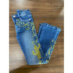 Calça Jeans Juvenil Feminina Four Bordada Referênc... - LETÍCIA COUNTRY IMPORT'S