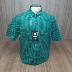 Camisa Custom MC Xadrez (2818C) Verde 7124 - 7124 - LETÍCIA COUNTRY IMPORT'S