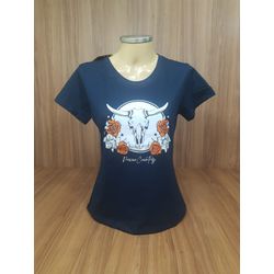 T Shirt Power Country Feminina Azul Marinho 7062 -... - LETÍCIA COUNTRY IMPORT'S