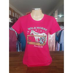 T Shirt Power Country Feminina Pink 7487 - 7487 - LETÍCIA COUNTRY IMPORT'S
