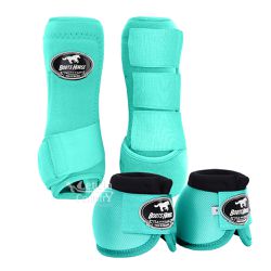 Kit Caneleiras e Cloche Boots Horse Dianteiro Color Verde Água 4960