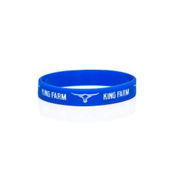 Pulseira King Farm Azul Royal com Logo e Escrita Branca