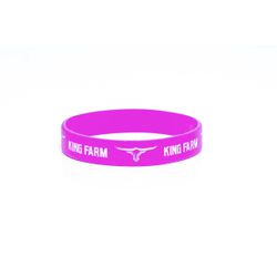 Pulseira King Farm Pink com Logo e Escrita Branca 