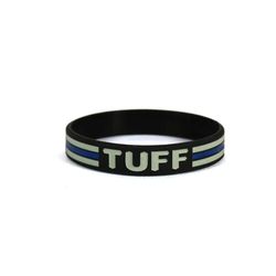 Pulseira Tuff Azul Turquesa com Logo e Escrita Pink S/M