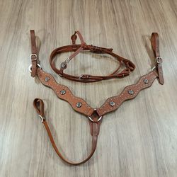 Conjunto Cabeçada e Peiteira Sport equine 8515 - 8... - LETÍCIA COUNTRY IMPORT'S