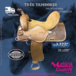 Sela Tambor Completa Nogueira Rancheira 6349 - 634 - LETÍCIA COUNTRY IMPORT'S