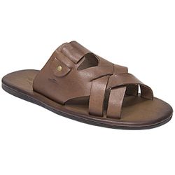 Sandália Masculina Levanzzo Madri Marrom/Troya - ... - LEVANZZO