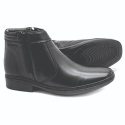 Bota social masculina Leve Couro Carneiro Preto co... - Levecomfort Calçados