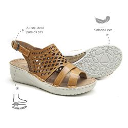 Sandália em Couro Citros Levecomfort - 10239 - Levecomfort Calçados
