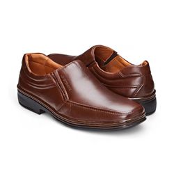 Sapato Social Masculino Conforto Couro Café Levete... - Levecomfort Calçados