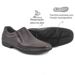 Sapato Social Masculino Conforto Couro Dark Brown ... - Levecomfort Calçados