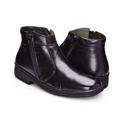 Bota Social Masculina Conforto Couro Preto com Zip... - Levecomfort Calçados